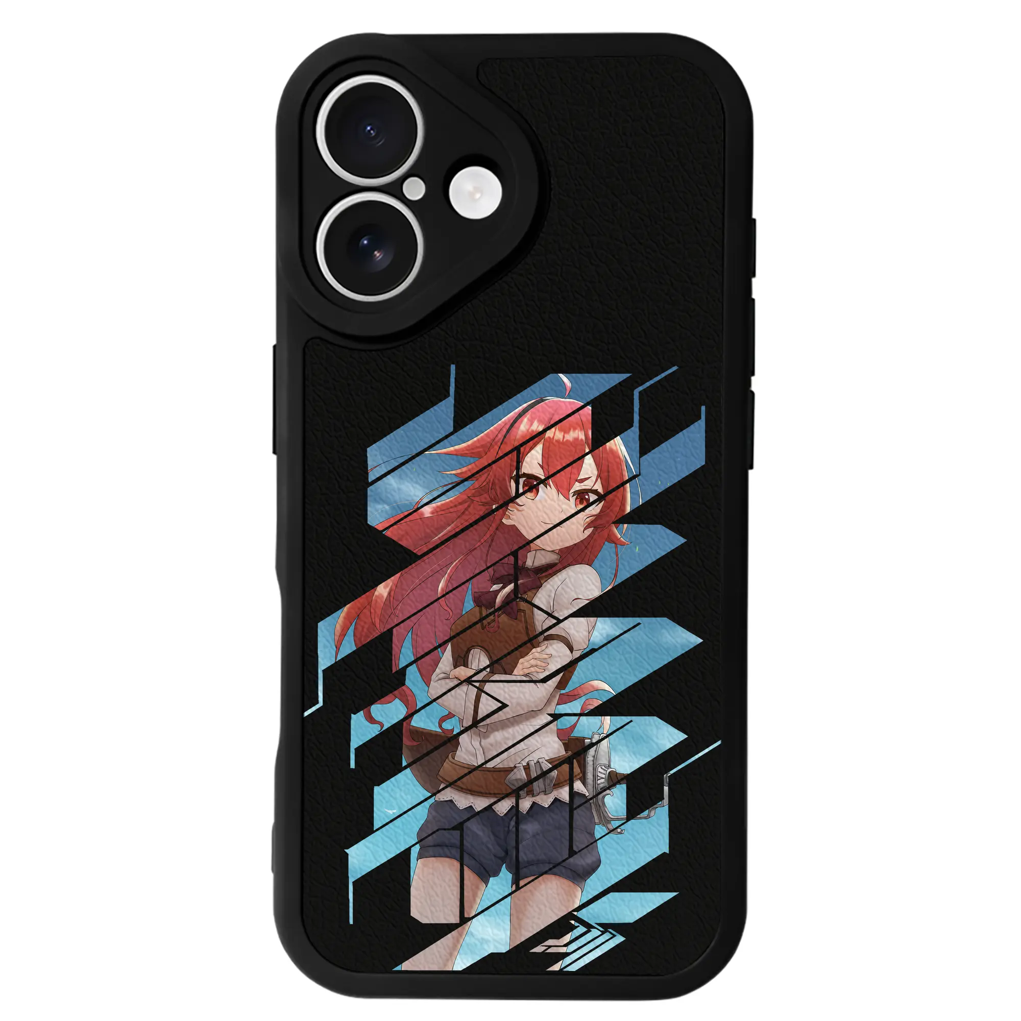 無職転生 グッズ,エリス・ボレアス・グレイラット - IPhone 16シリーズ対応 ・ シリコンスマホケース ・ レザー調 ・ 高精度フィット ・ 耐衝撃 ・ ワイヤレス充電対応 ・ 精密カット